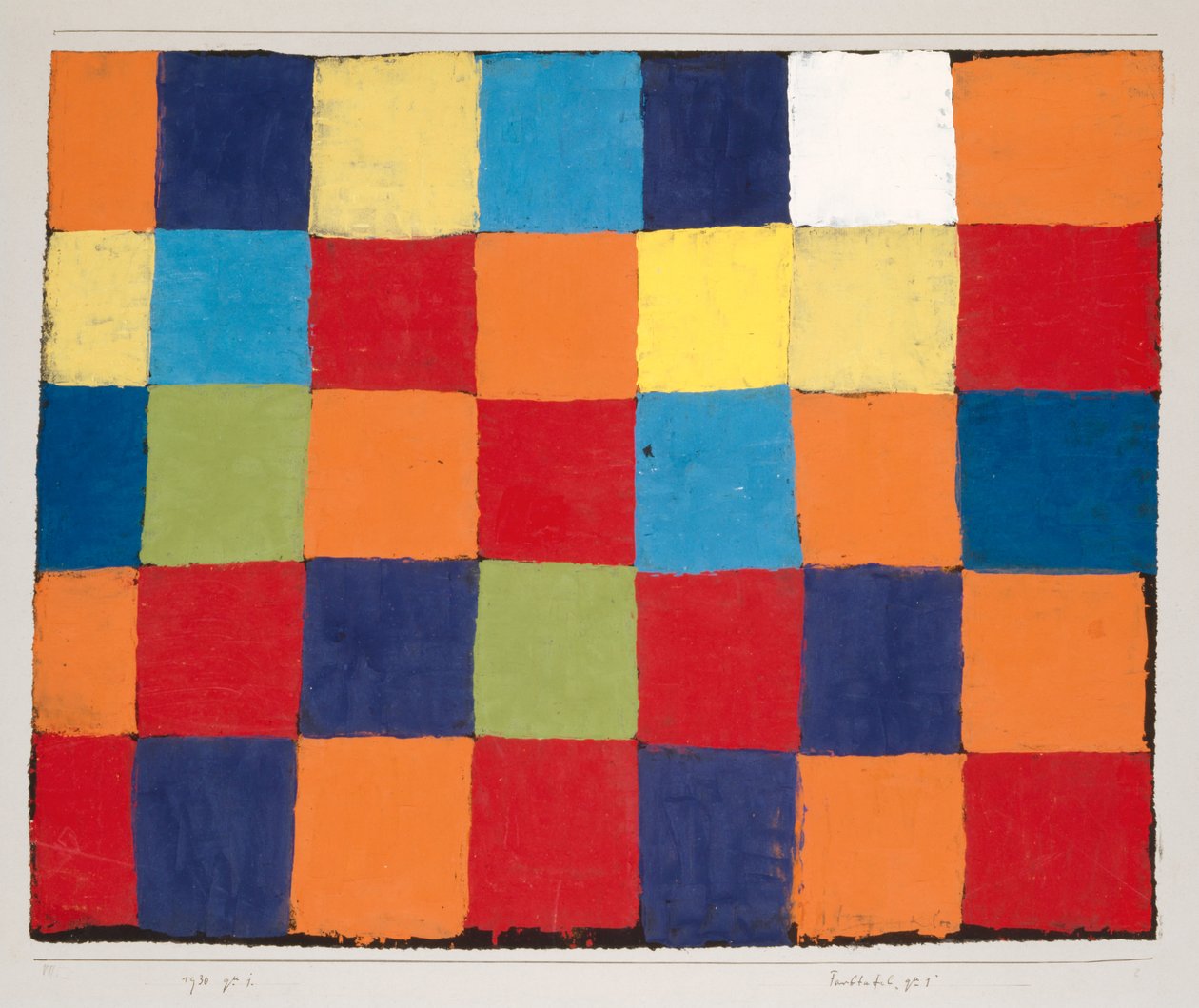 Tablica kolorów Qu 1, 1930. autorstwa Paul Klee