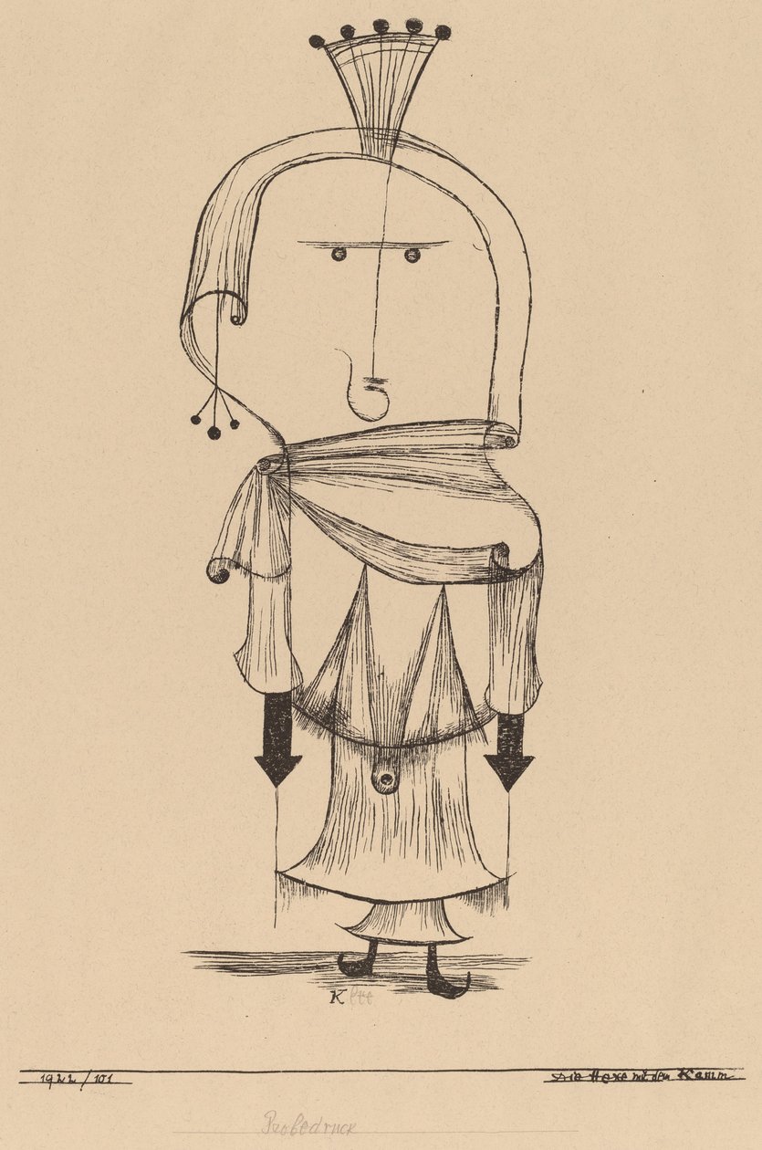 Wiedźma z grzebieniem autorstwa Paul Klee