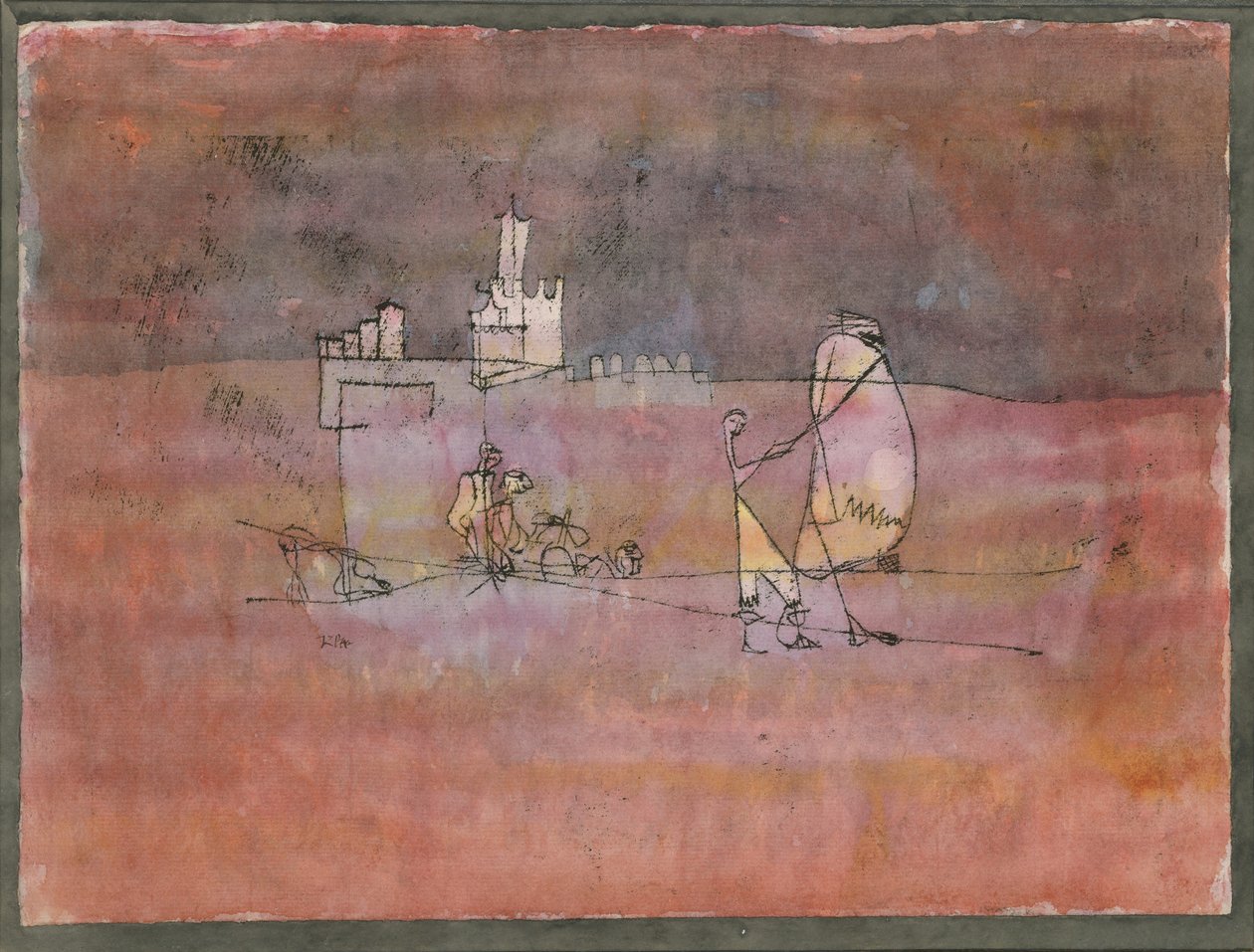 Odcinek przed arabskim miastem, 1923 autorstwa Paul Klee