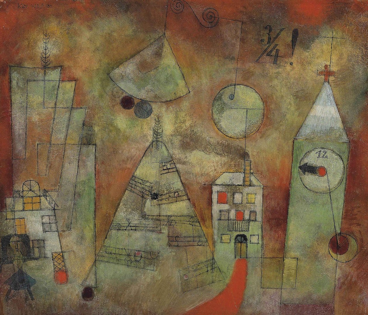 Fatalna godzina za kwadrans do dwunastej Fatalna godzina za kwadrans przed dwunastą, 1922. autorstwa Paul Klee