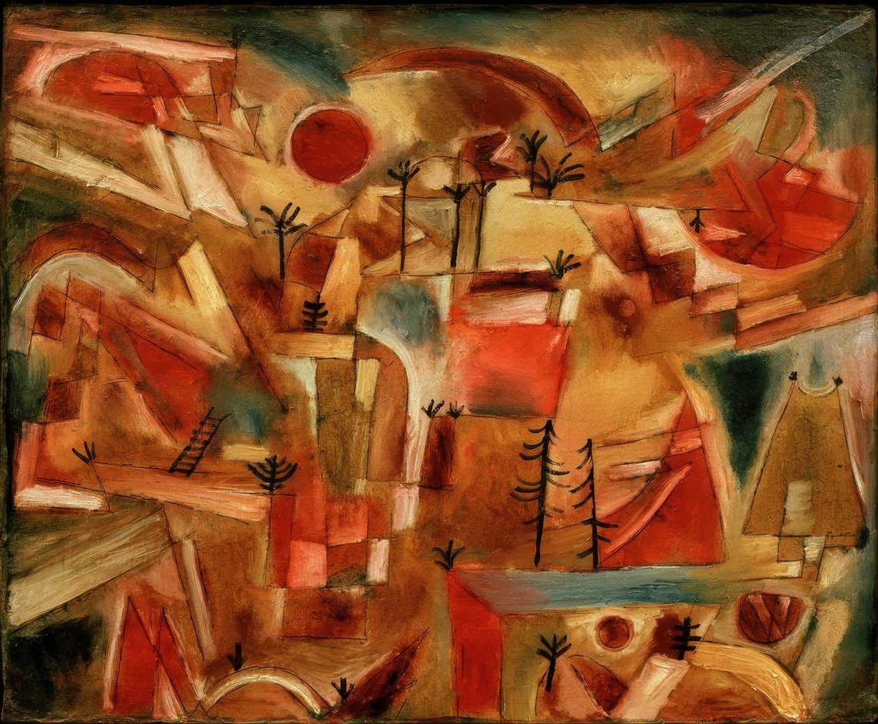Skalisty krajobraz (z palmami i jodłami) autorstwa Paul Klee