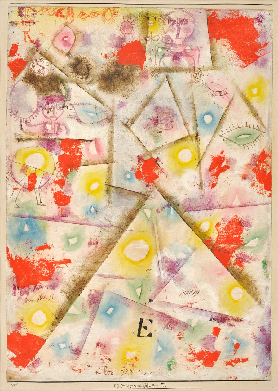 Arkusz pamiątkowy E autorstwa Klee, Paul (1879-1940) autorstwa Paul Klee