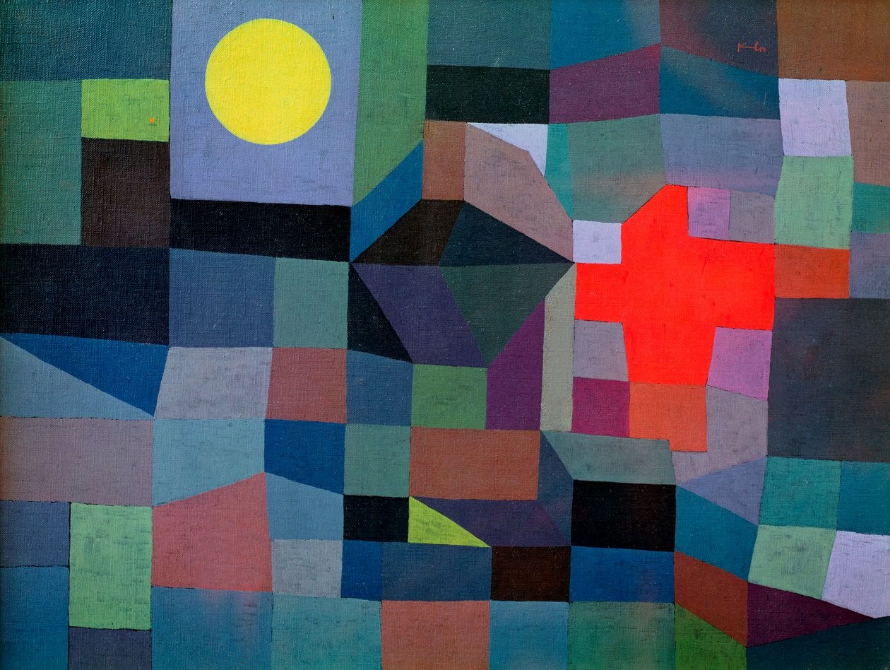Ogień, pełnia księżyca autorstwa Paul Klee