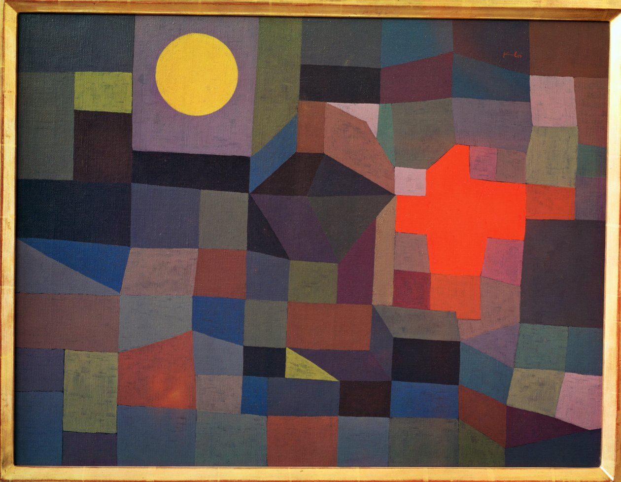 Ogień przy pełni księżyca (obraz na płótnie) autorstwa Paul Klee