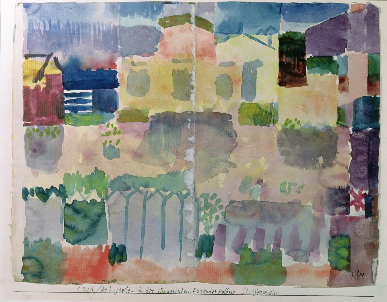 Ogród w Saint-Germain, europejskiej dzielnicy Tunisu autorstwa Paul Klee