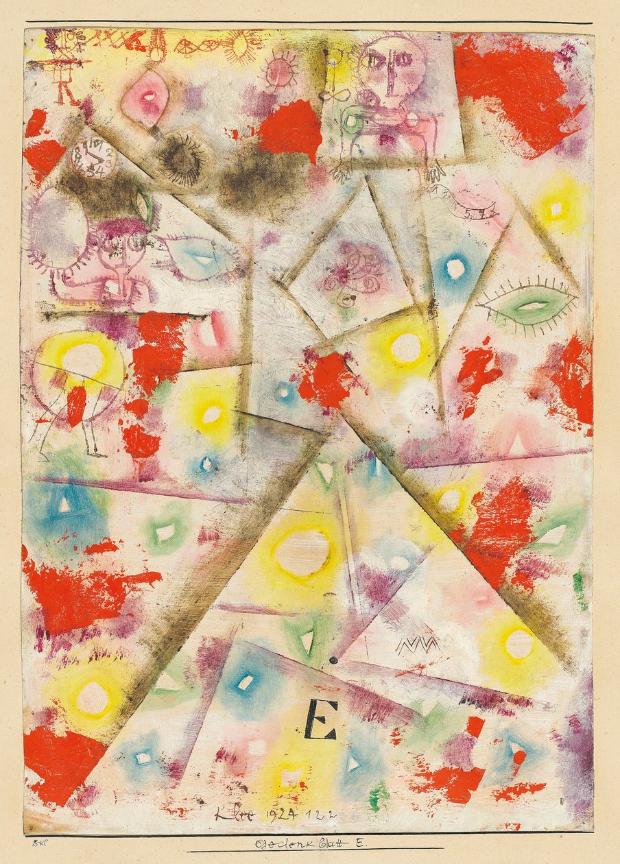 Karta pamięci E, 1924. autorstwa Paul Klee