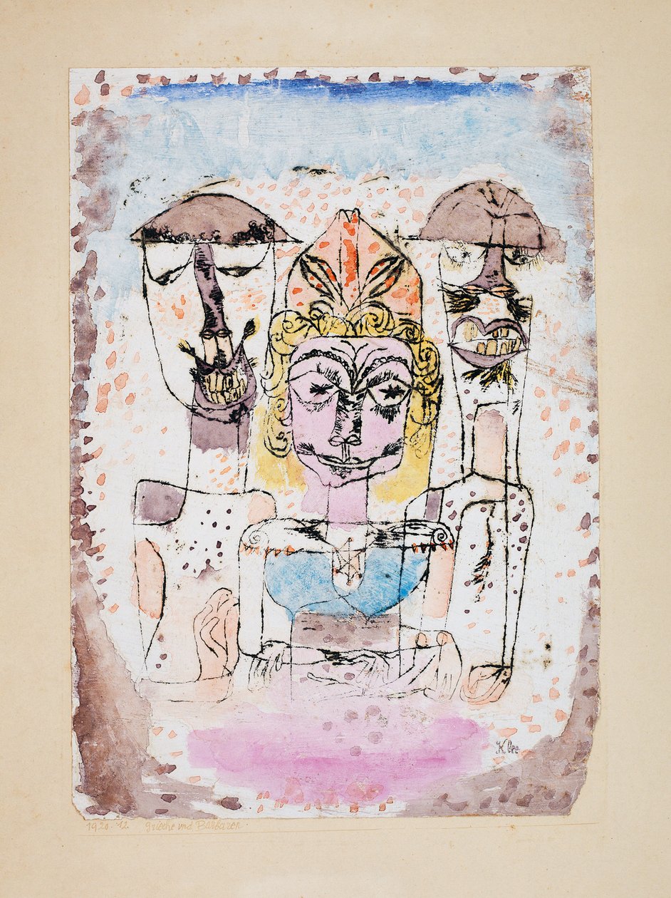 Grecy i barbarzyńcy, 1920. autorstwa Paul Klee