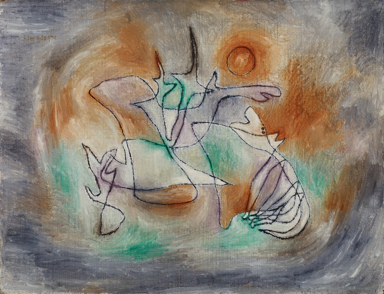 Wyjący pies autorstwa Paul Klee