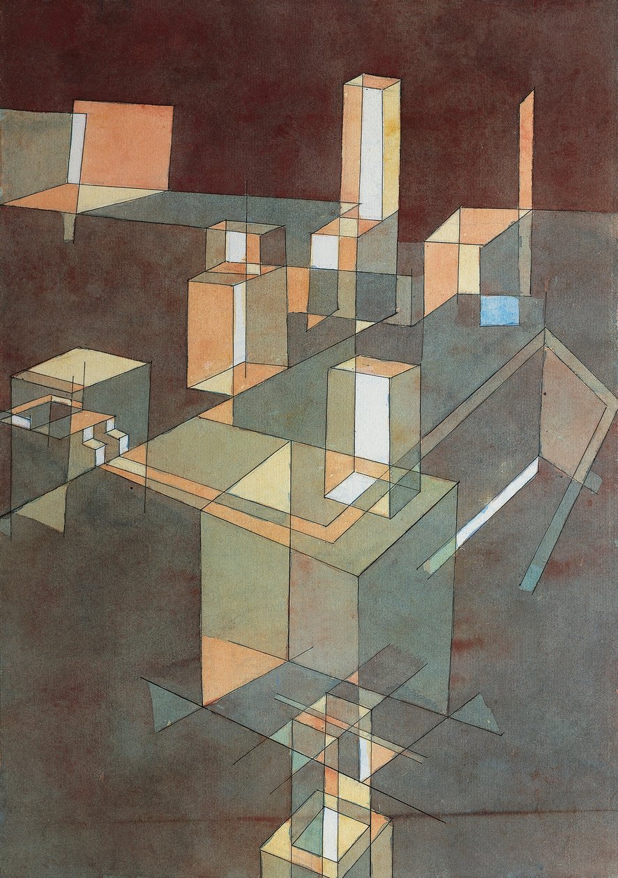 Włoskie miasto, Paul Klee (1879-1940), akwarela na papierze Ingres, 34x23 cm autorstwa Paul Klee
