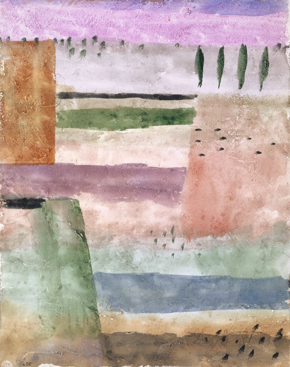 Pejzaż z topolami, 1929. autorstwa Paul Klee
