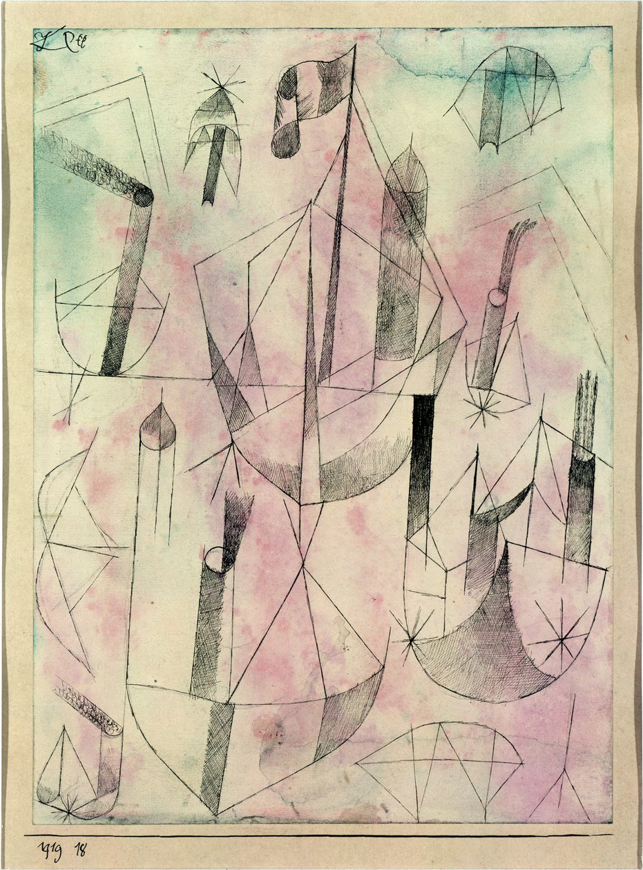 Mała fantazja o parowcu autorstwa Paul Klee