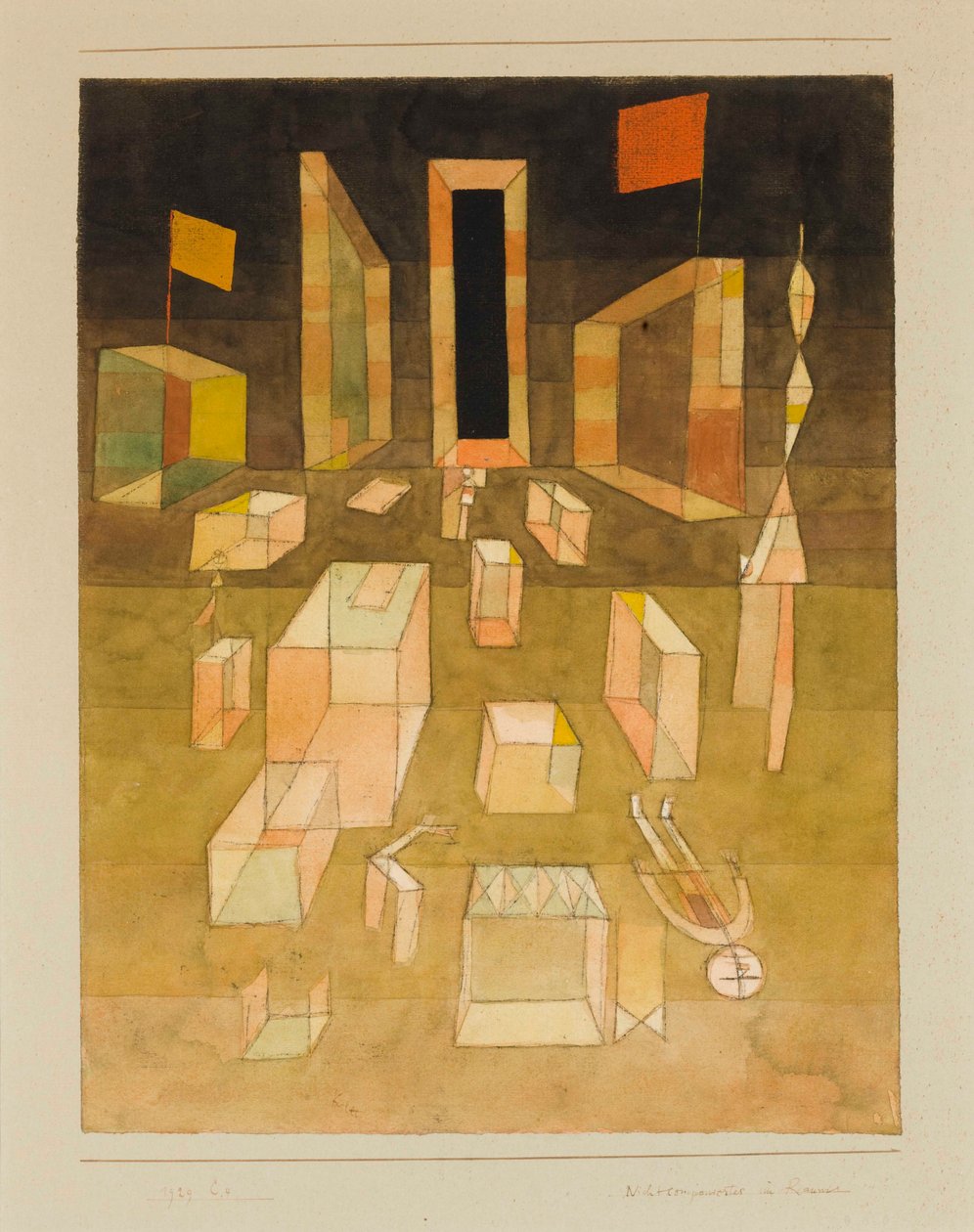 Nieskomponowane w kosmosie Nieskomponowane w kosmosie, 1929. autorstwa Paul Klee