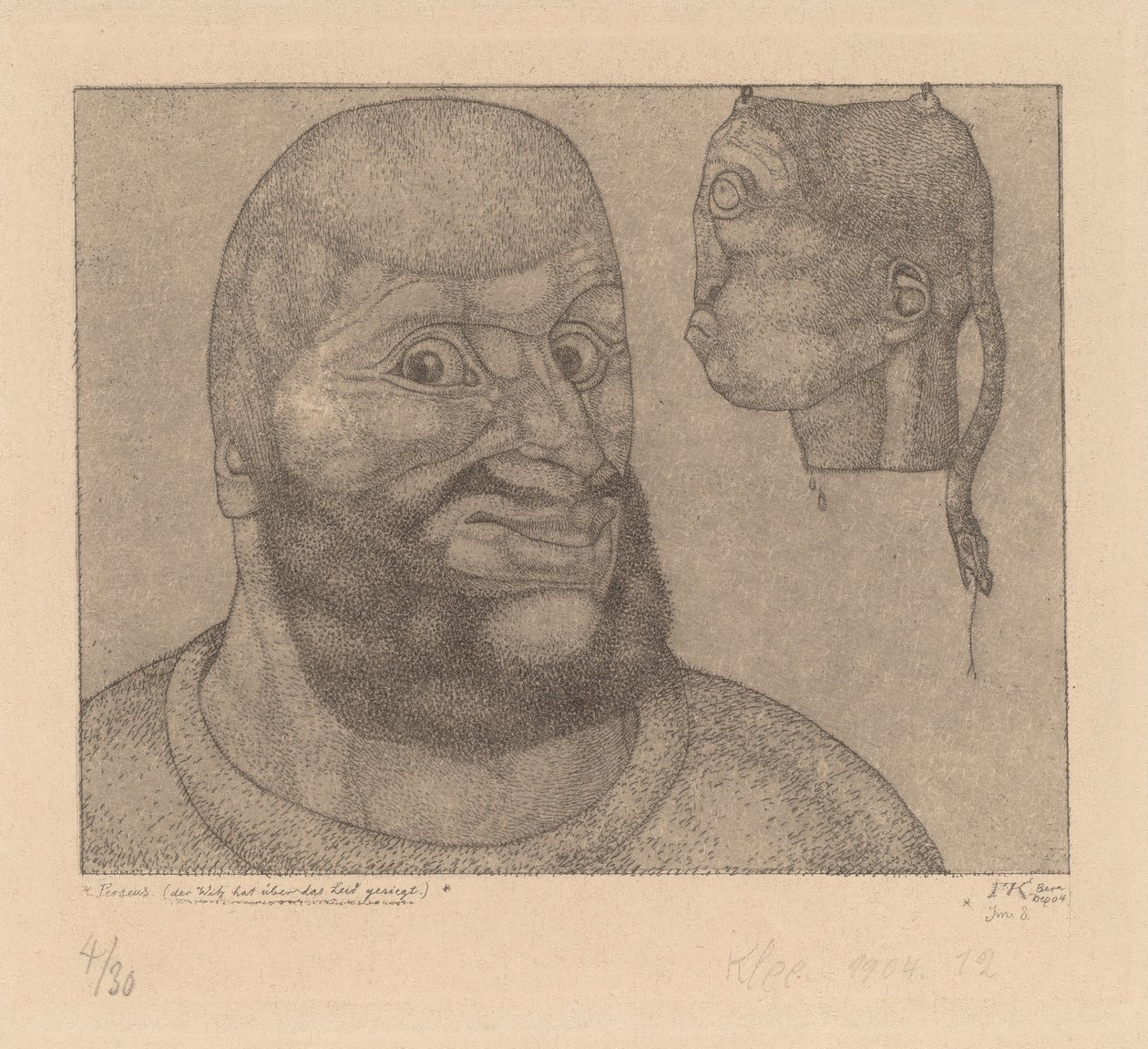 Perseusz (Wit triumfował nad smutkiem) [Perseusz – triumf mózgu nad ciałem] autorstwa Paul Klee