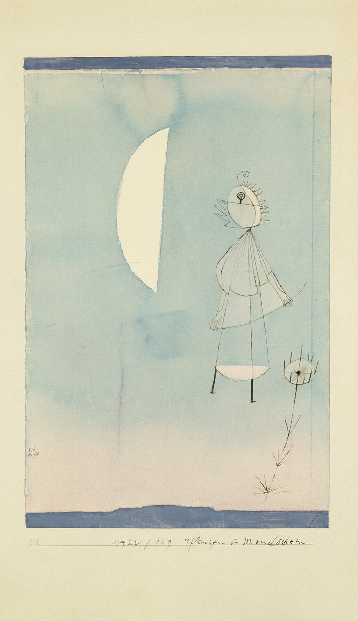 Rośliny w świetle księżyca (tusz i akwarela na papierze) autorstwa Paul Klee