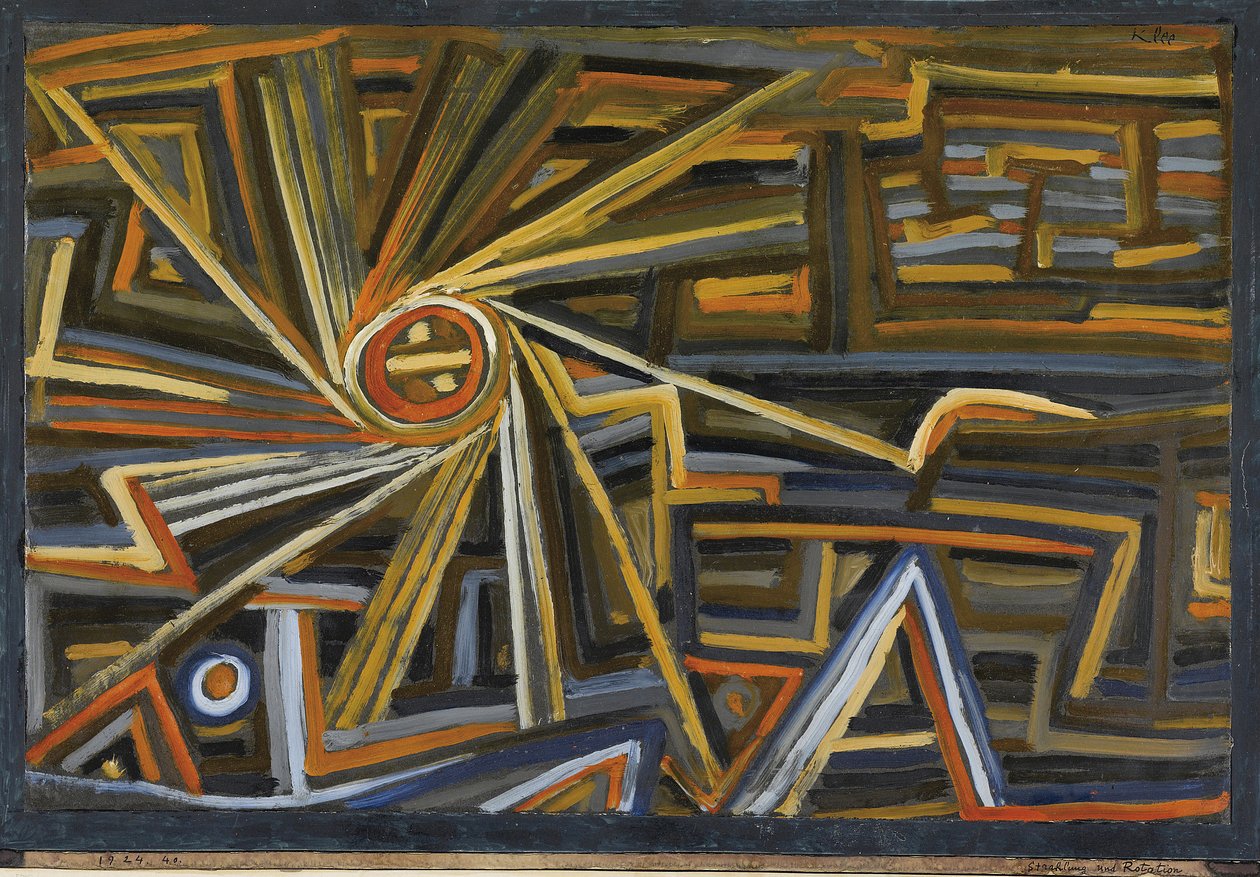 Promieniowanie i rotacja Klee, Paul (1879-1940). Olej na papierze, format: 35,6x52 autorstwa Paul Klee