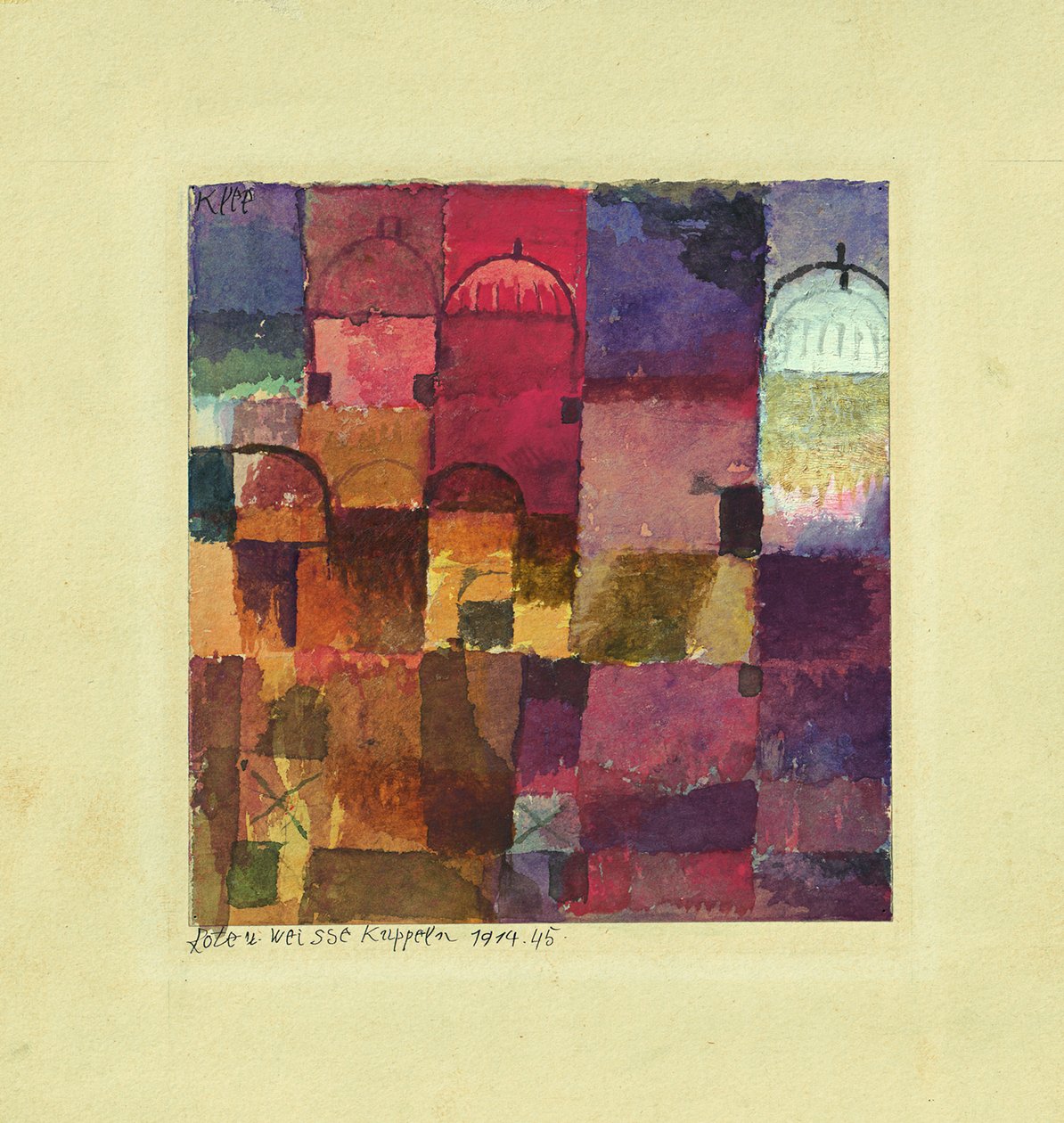 Czerwone i białe kopuły, 1914 autorstwa Paul Klee