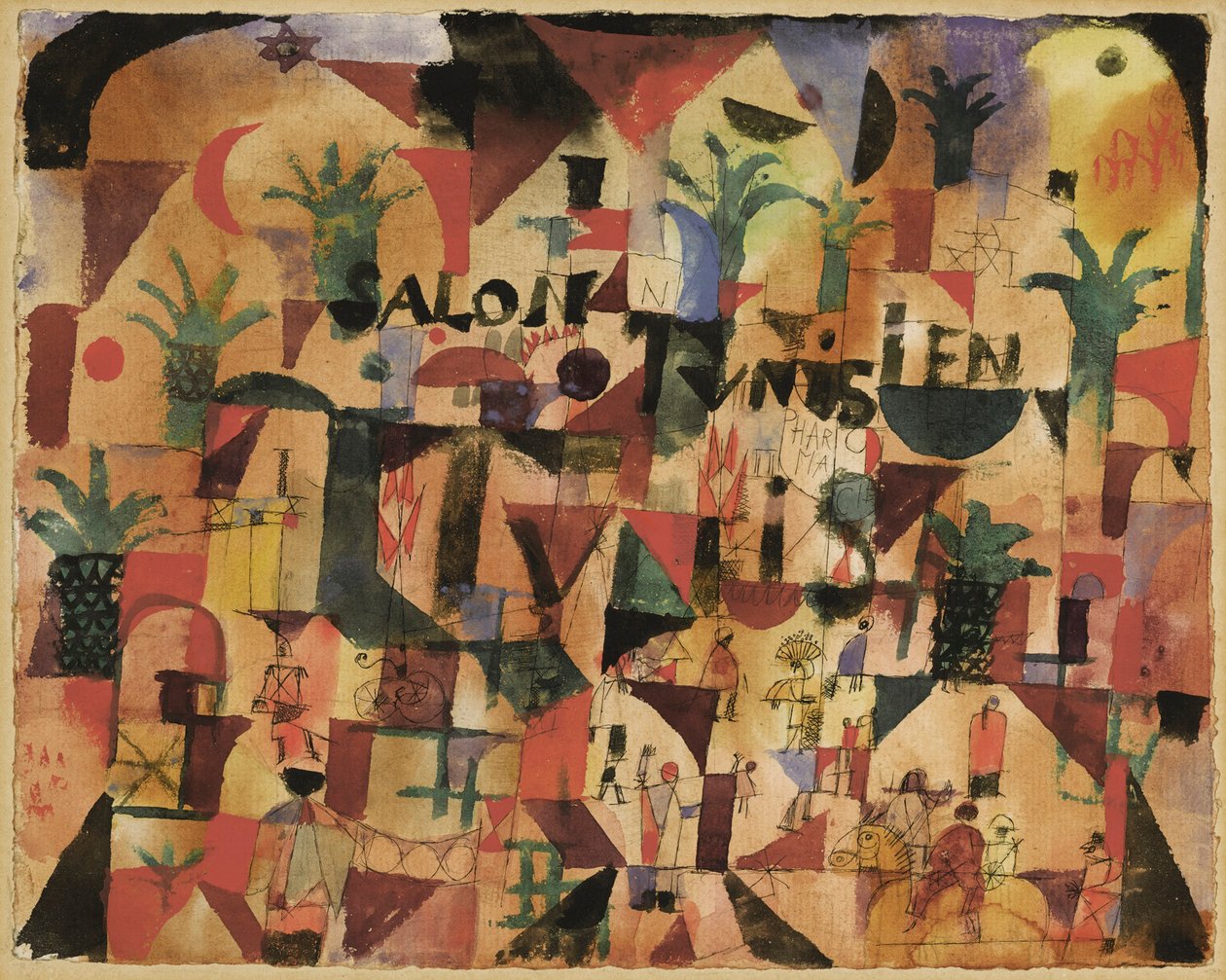 Tunezyjski Salon Ruch uliczny na bulwarze Tunis, 1918. autorstwa Paul Klee
