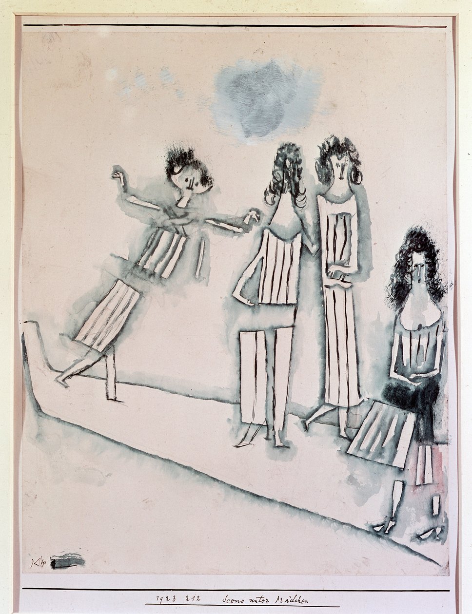 Scena z dziewczynami (rysunek, XX w.) autorstwa Paul Klee