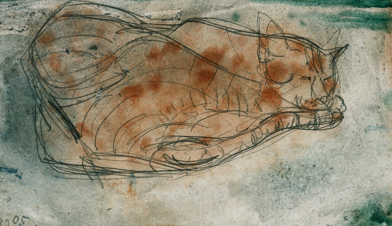 śpiący kot; Śpiący kot autorstwa Paul Klee