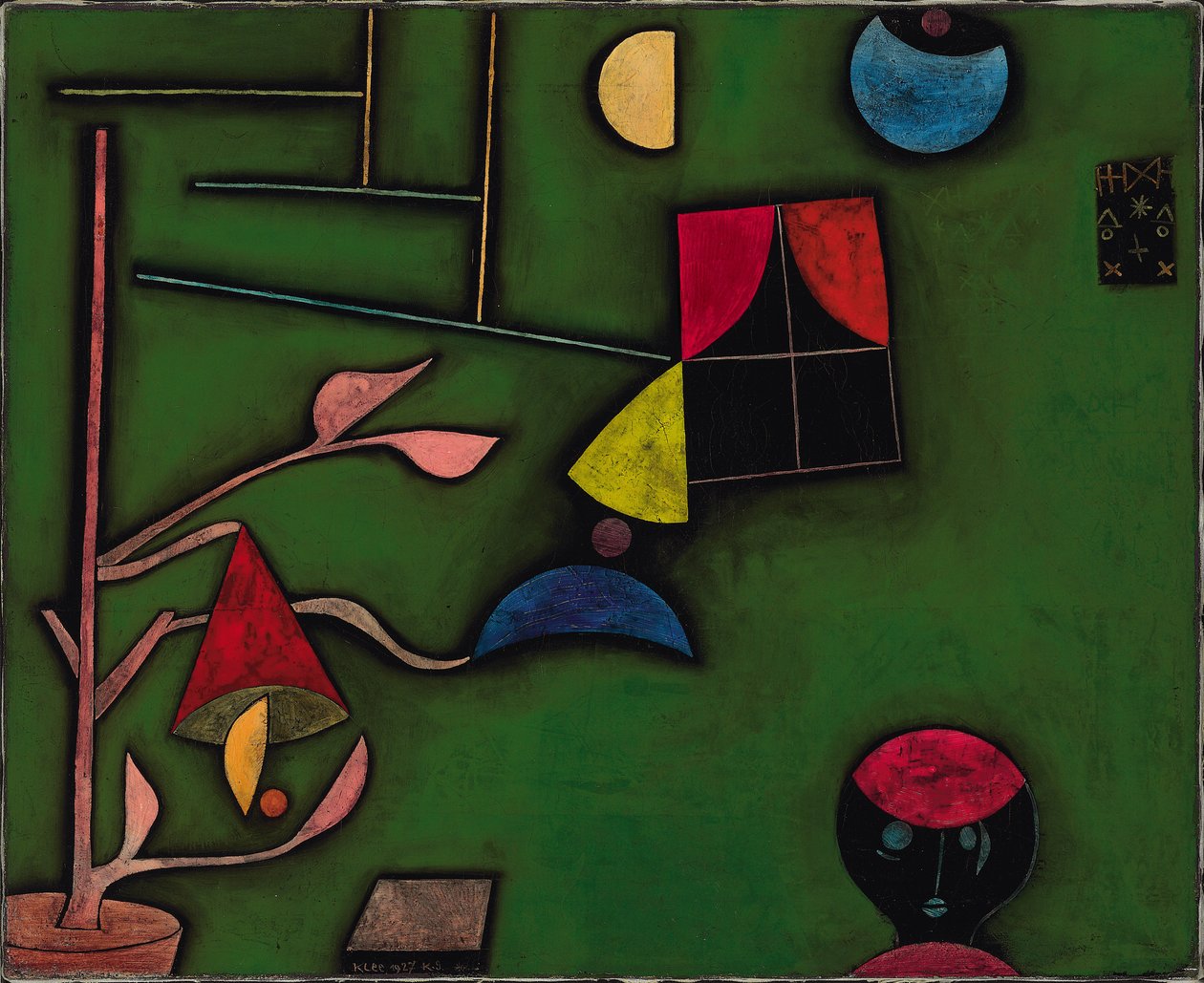 Martwa natura z rośliną i oknem autorstwa Paul Klee