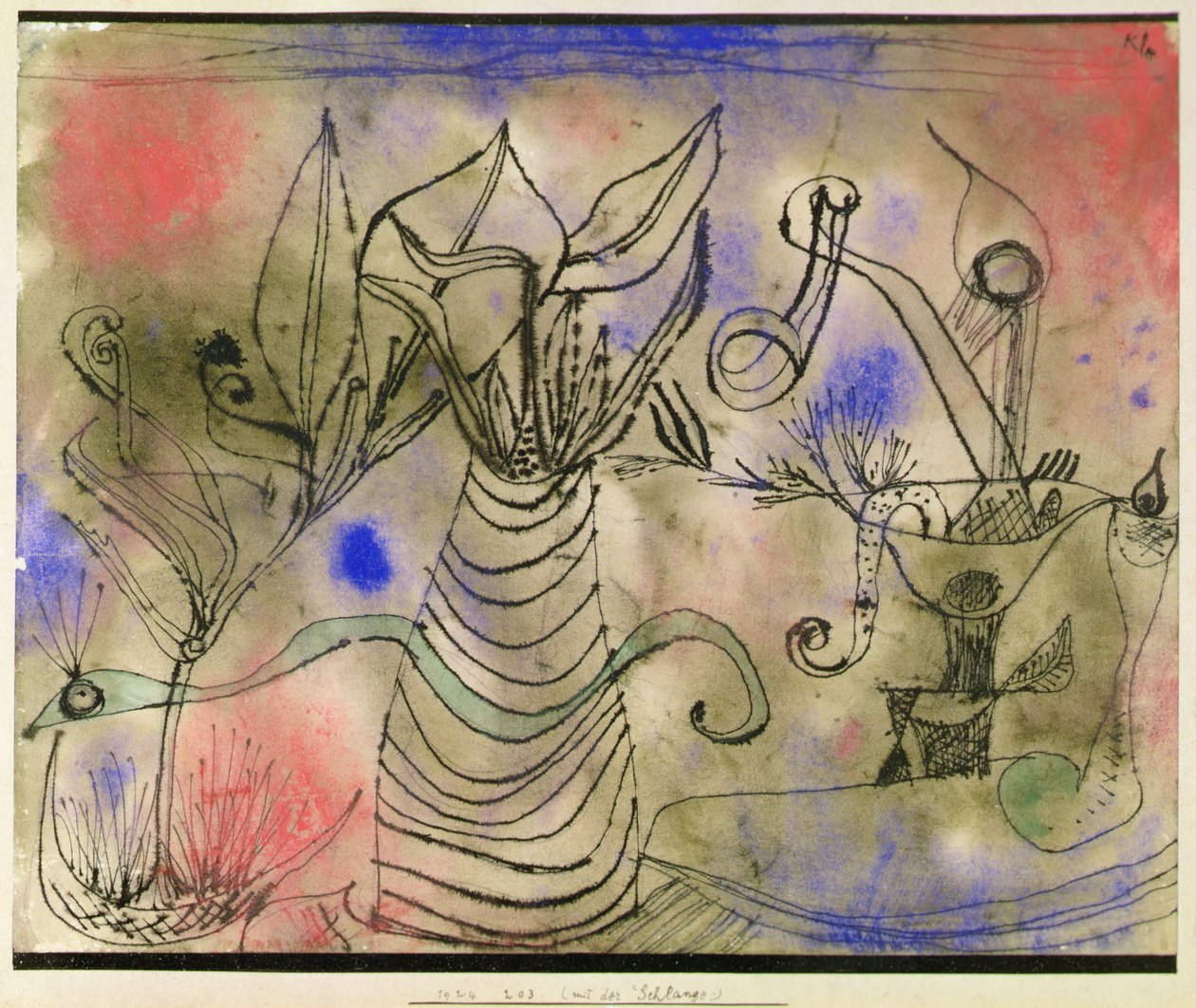 Martwa natura z wężem autorstwa Paul Klee
