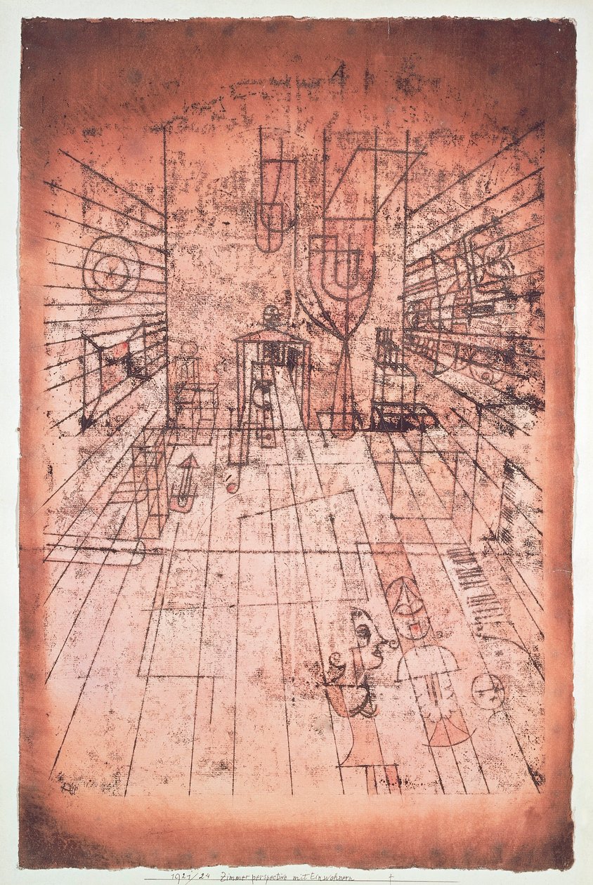 Szwajcaria, Berno, perspektywa pokoju z mieszkańcami autorstwa Paul Klee