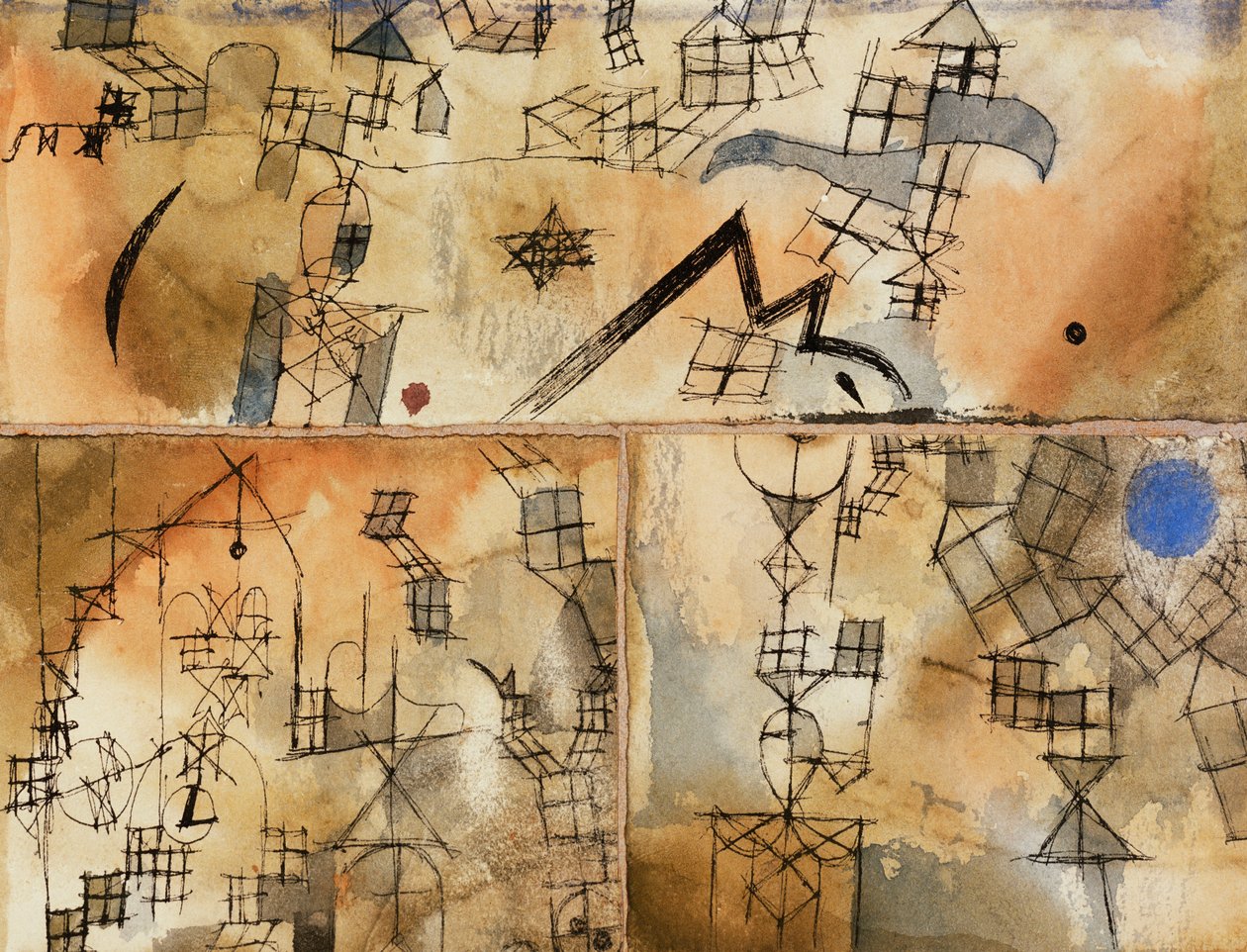 kompozycja trzyczęściowa; Kompozycja trzyczęściowa autorstwa Paul Klee