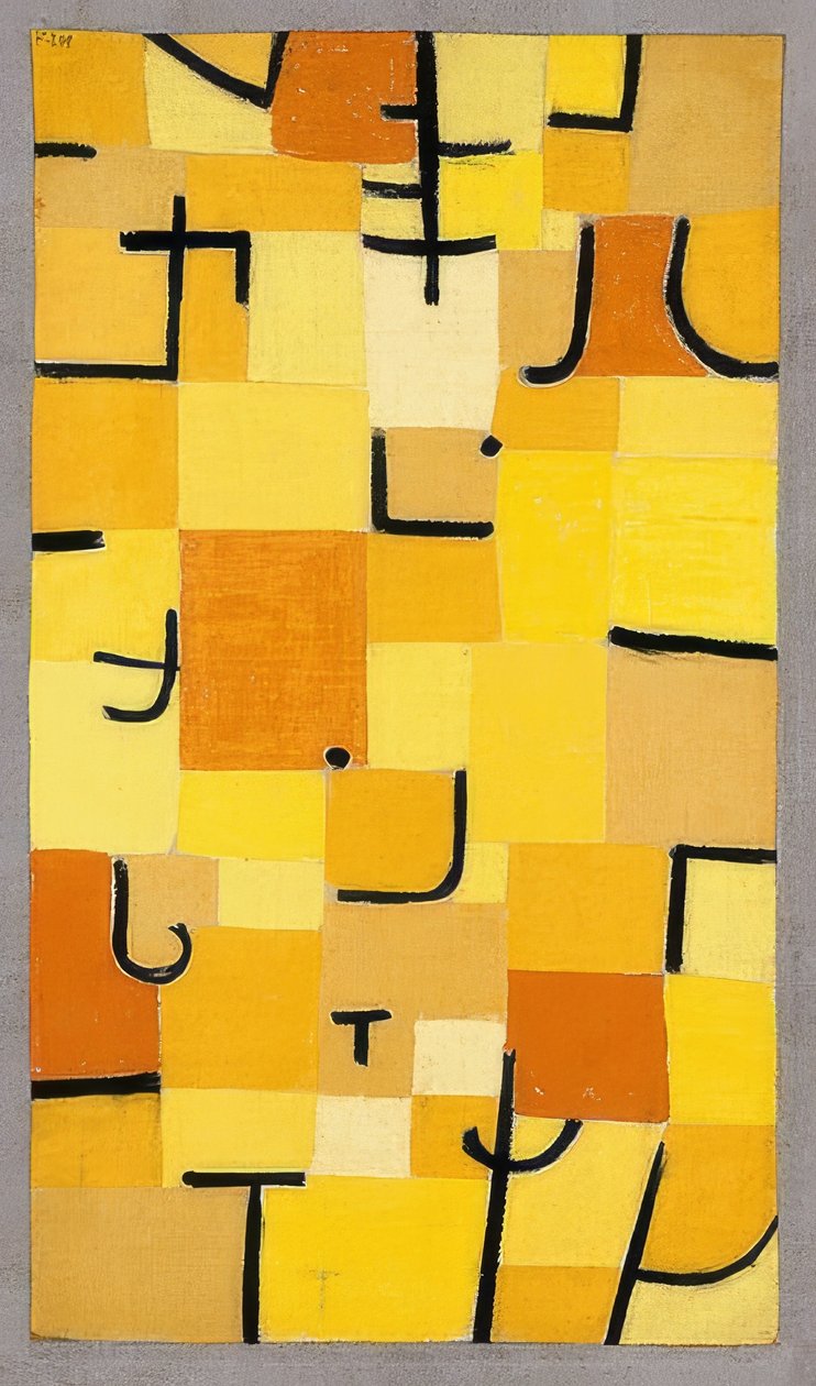 Znaki w kolorze żółtym. 1937 autorstwa Paul Klee