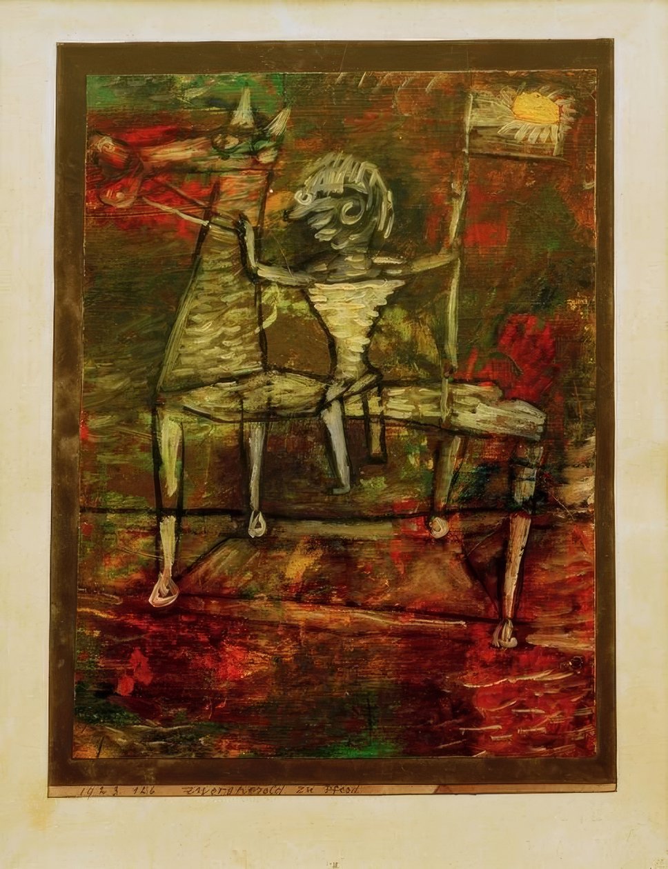 Krasnoludzki herold na koniu autorstwa Paul Klee