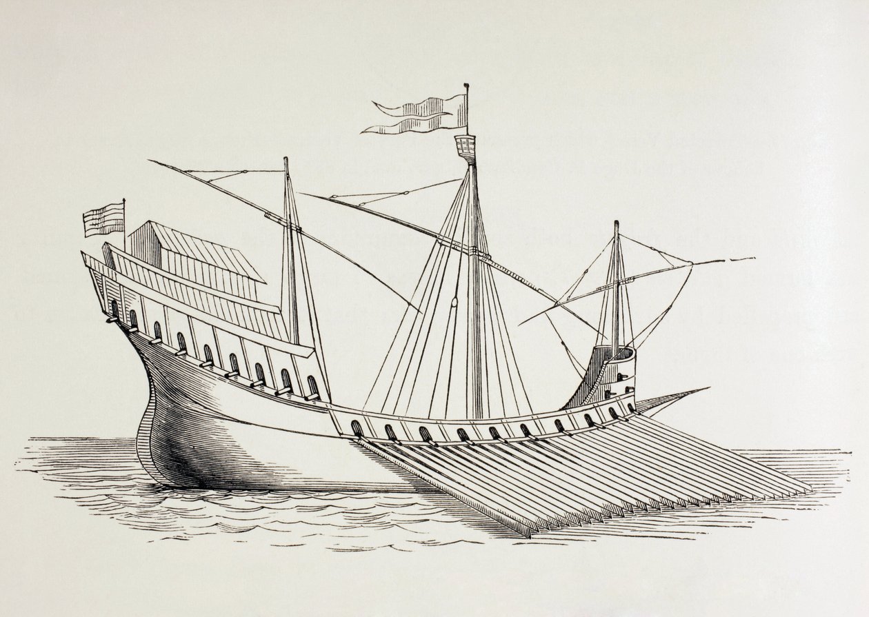 16Th Century Galley. autorstwa Paul Lacroix