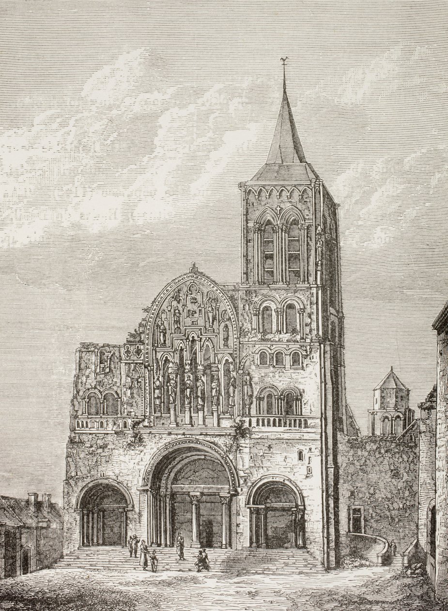Kościół opactwa Magdelene w Vezelay we Francji, gdzie św. Bernard głosił kazania podczas drugiej krucjaty w 1146 r. autorstwa Paul Lacroix
