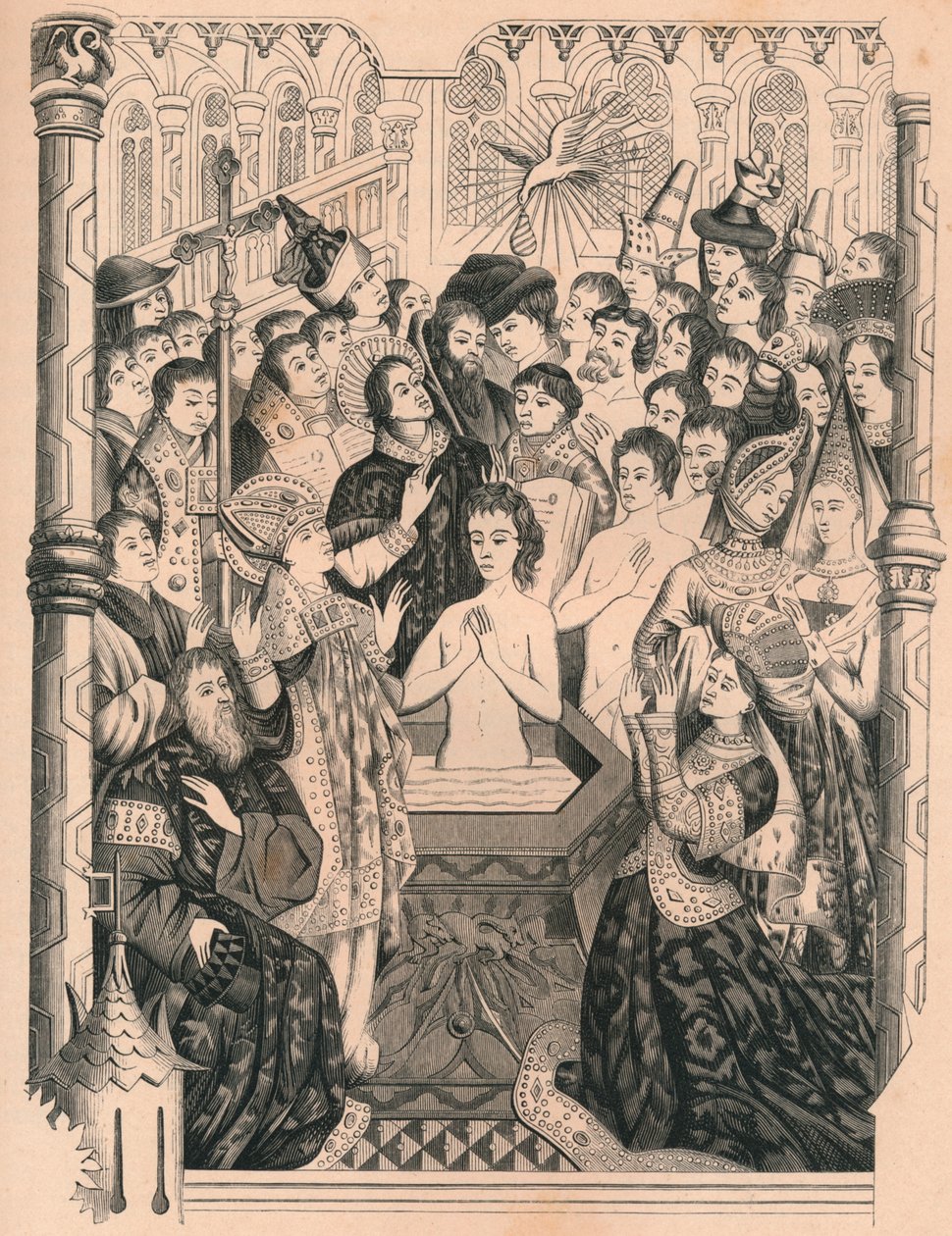 Chrzest króla Chlodwiga I, XV w., 1849 r. autorstwa Paul Lacroix