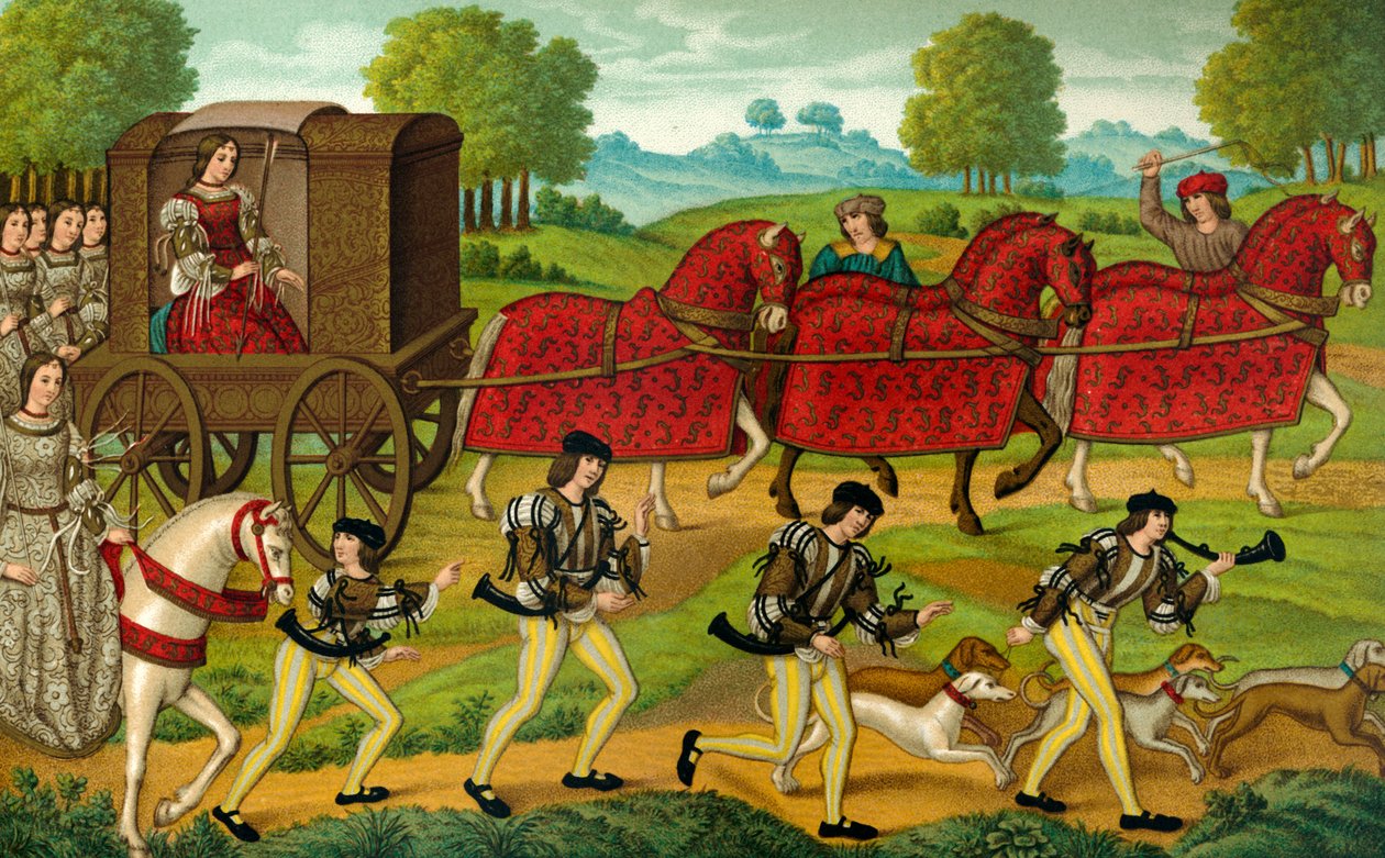 Senhoras medievais caçando -polonês autorstwa Paul Lacroix