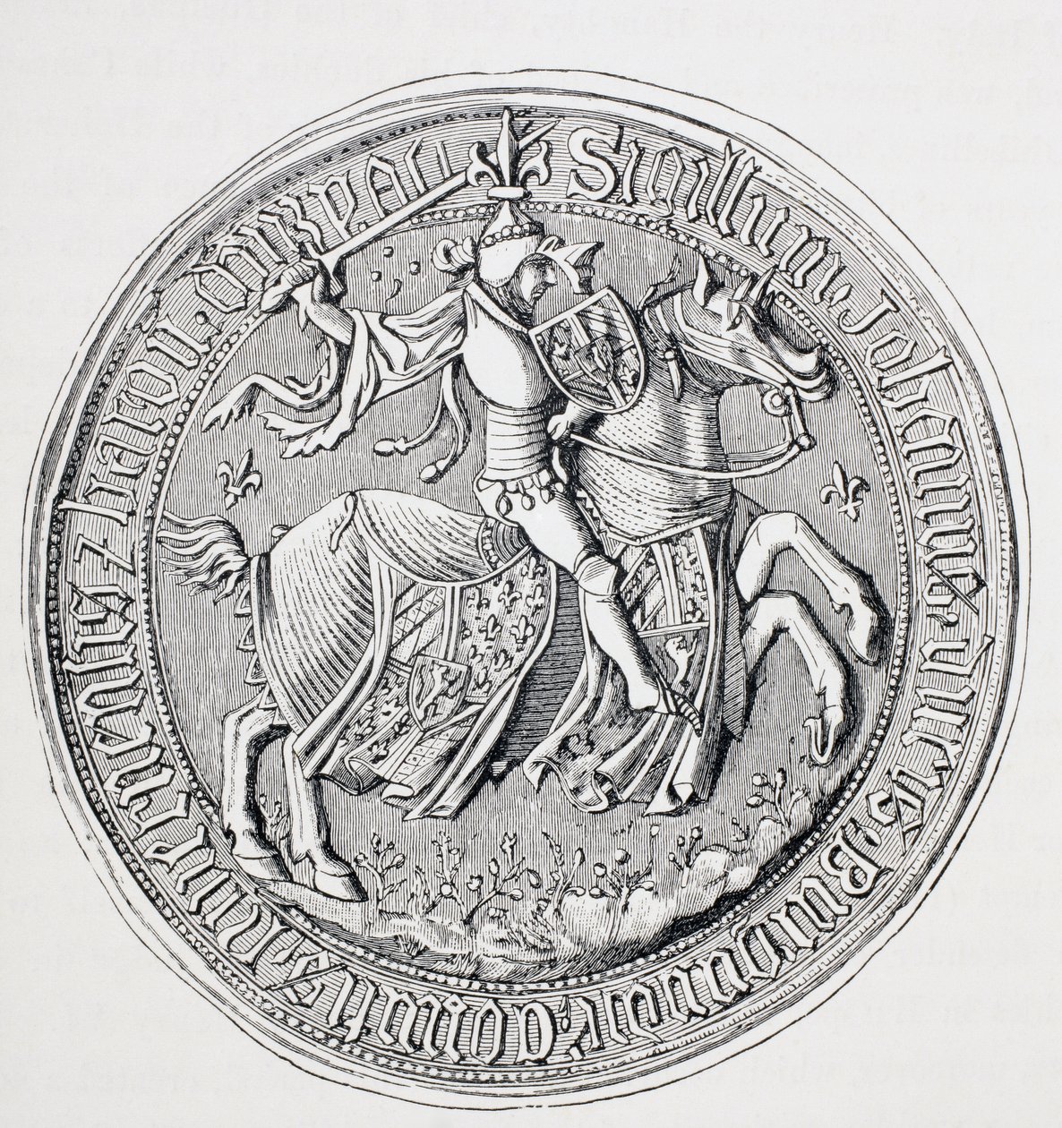 Pieczęć Jeana Ii, księcia Burgundii, hrabiego Nevers i barona Donzy 1371-1419. autorstwa Paul Lacroix