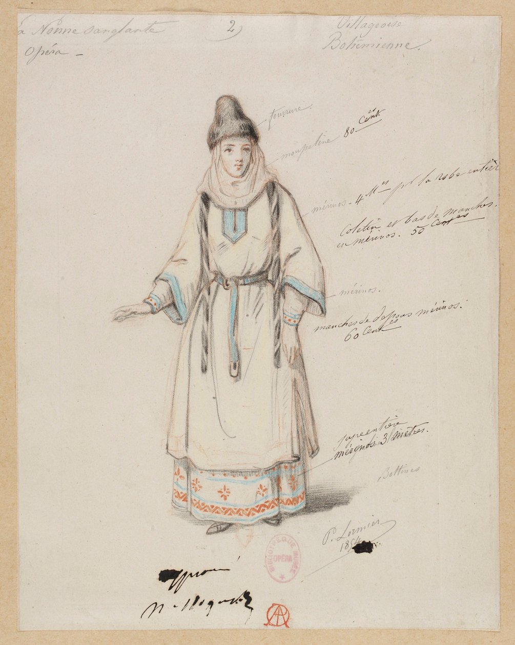 Gounod - Krwawa zakonnica - Cztery modele kostiumów autorstwa Paula Lormiera - 2. Czeski wieśniak autorstwa Paul Lormier