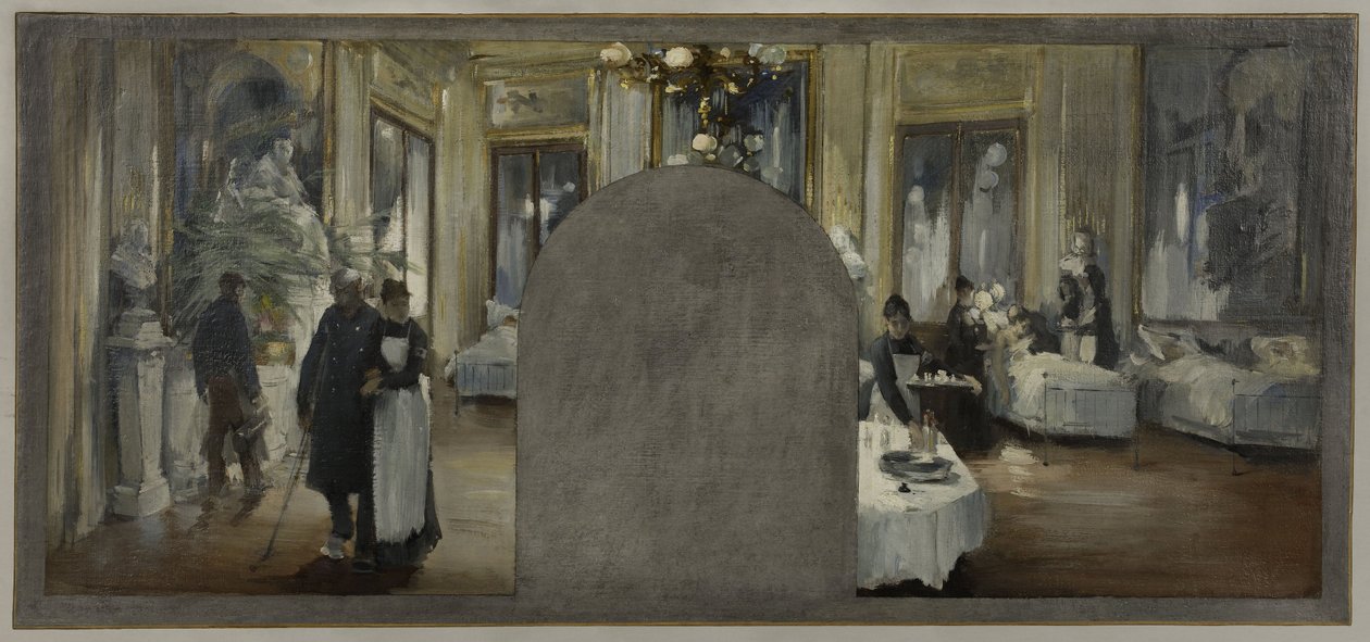 Szkic do gabinetu prefekta Hôtel de Ville de Paris: Ambulans Teatru Francuskiego autorstwa Paul Louis Delance