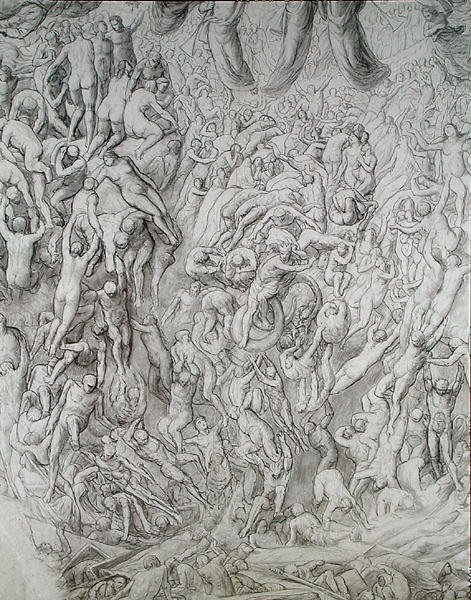 Sąd Ostateczny (ołówek na papierze) autorstwa Paul Marc Joseph Chenavard