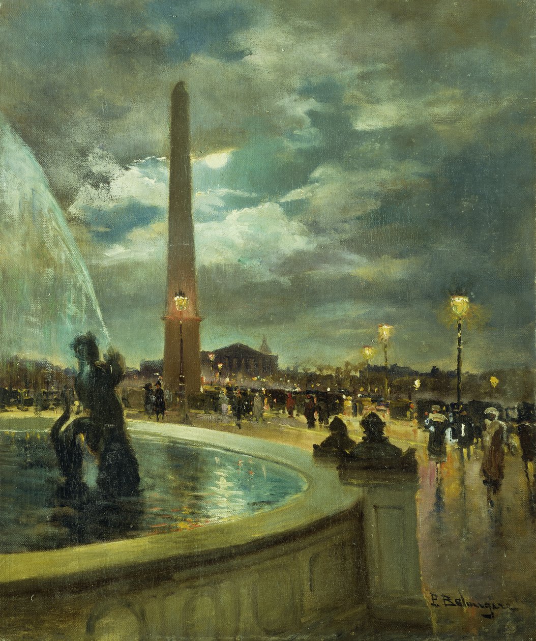 Place de la Concorde (olej na płycie) autorstwa Paul Marcel Balmigere