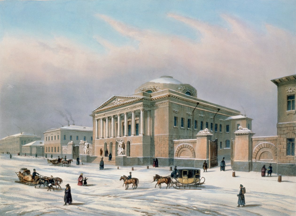 Dom Rady Nauczycieli w Moskwie, druk Louis-Pierre-Alphonse Bichebois (1801-50), lata czterdzieste XIX wieku autorstwa Paul Marie Roussel