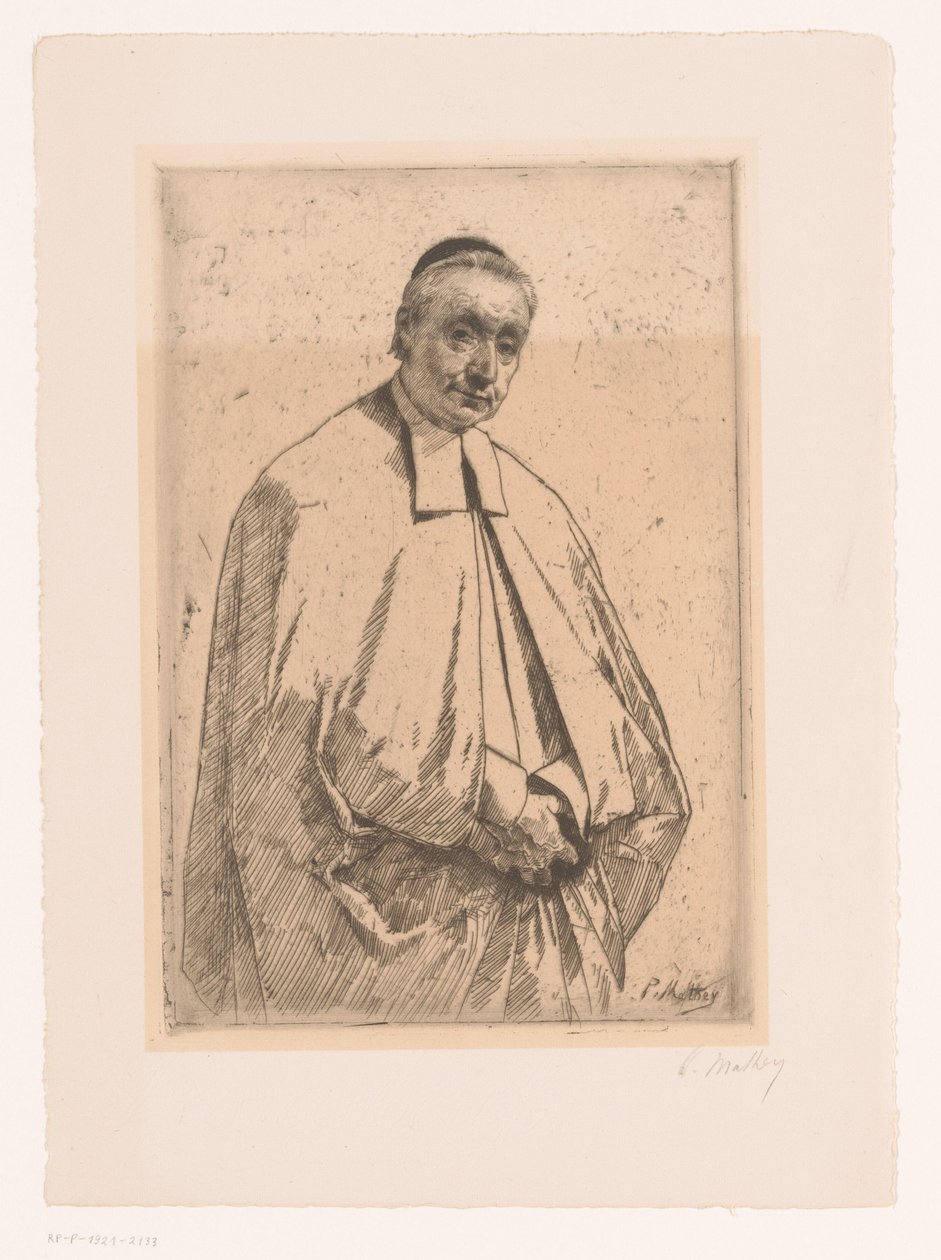 Portret duchownego autorstwa Paul Mathey (signed by artist)