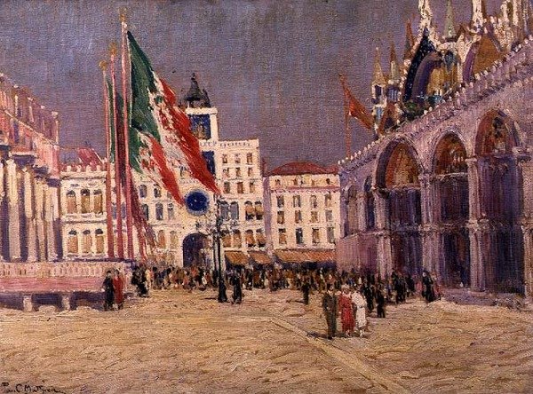 Święto Festiwalu, ok. 1925 (olej na płótnie) autorstwa Paul Mathieu