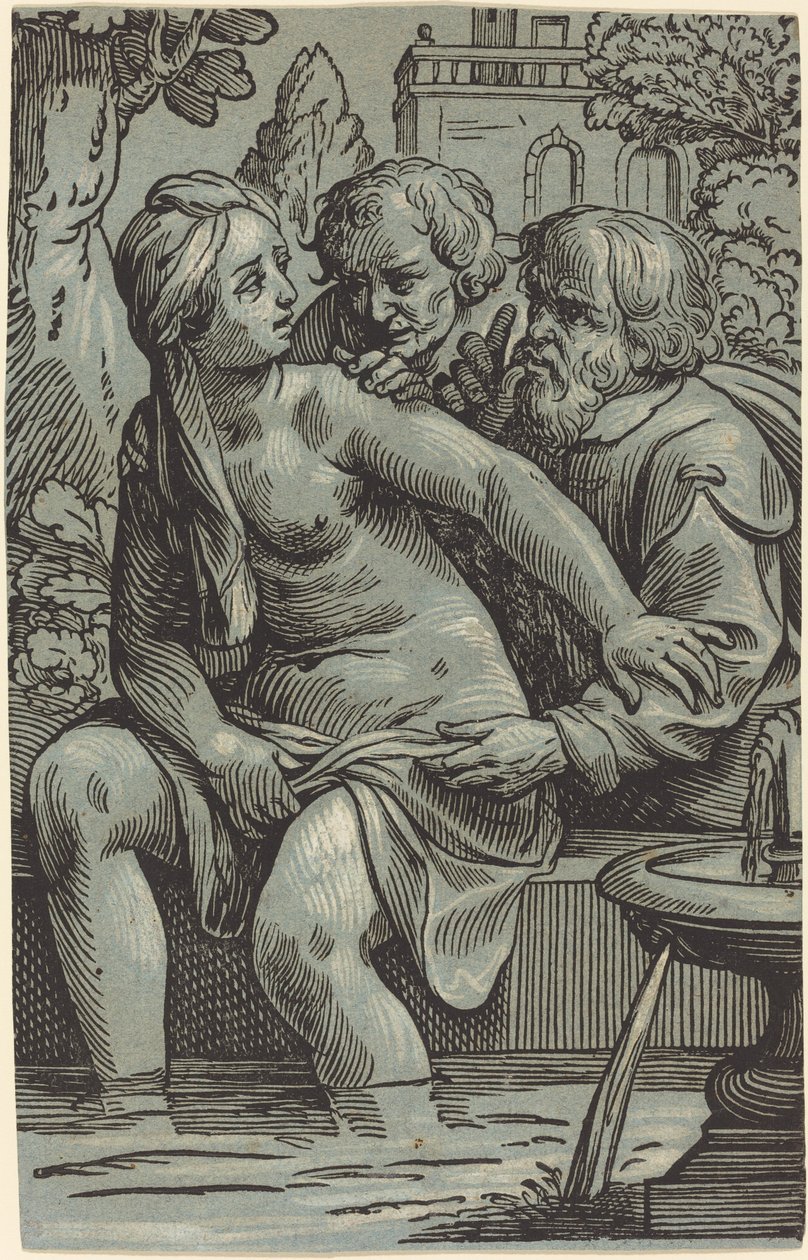 Zuzanna i Starsi autorstwa Paul Maupin, after Jacques Stella