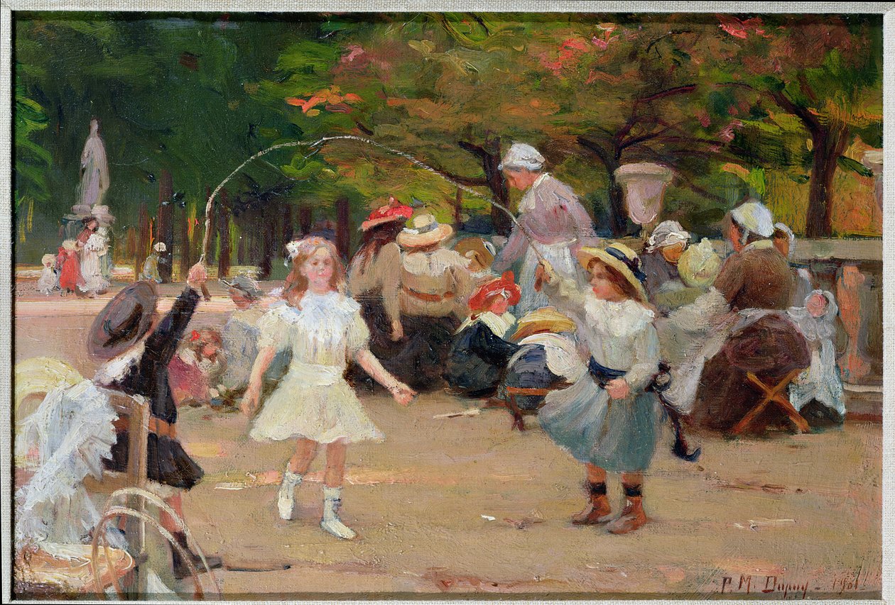 Dzieci w ogrodach Tuileries autorstwa Paul Michel Dupuy