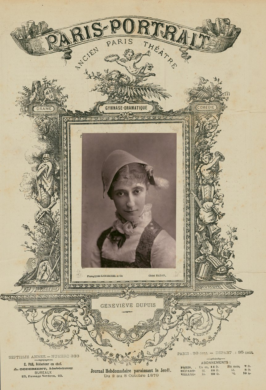 Geneviève Dupois, Gymnase-Dramatique autorstwa Paul Nadar