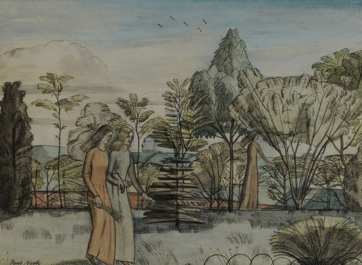 Barbara w ogrodzie autorstwa Paul Nash