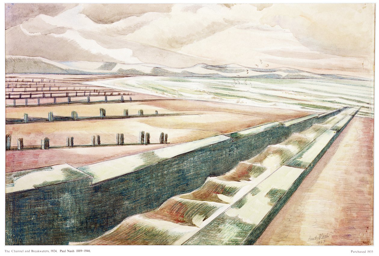 Kanał i falochron autorstwa Paul Nash