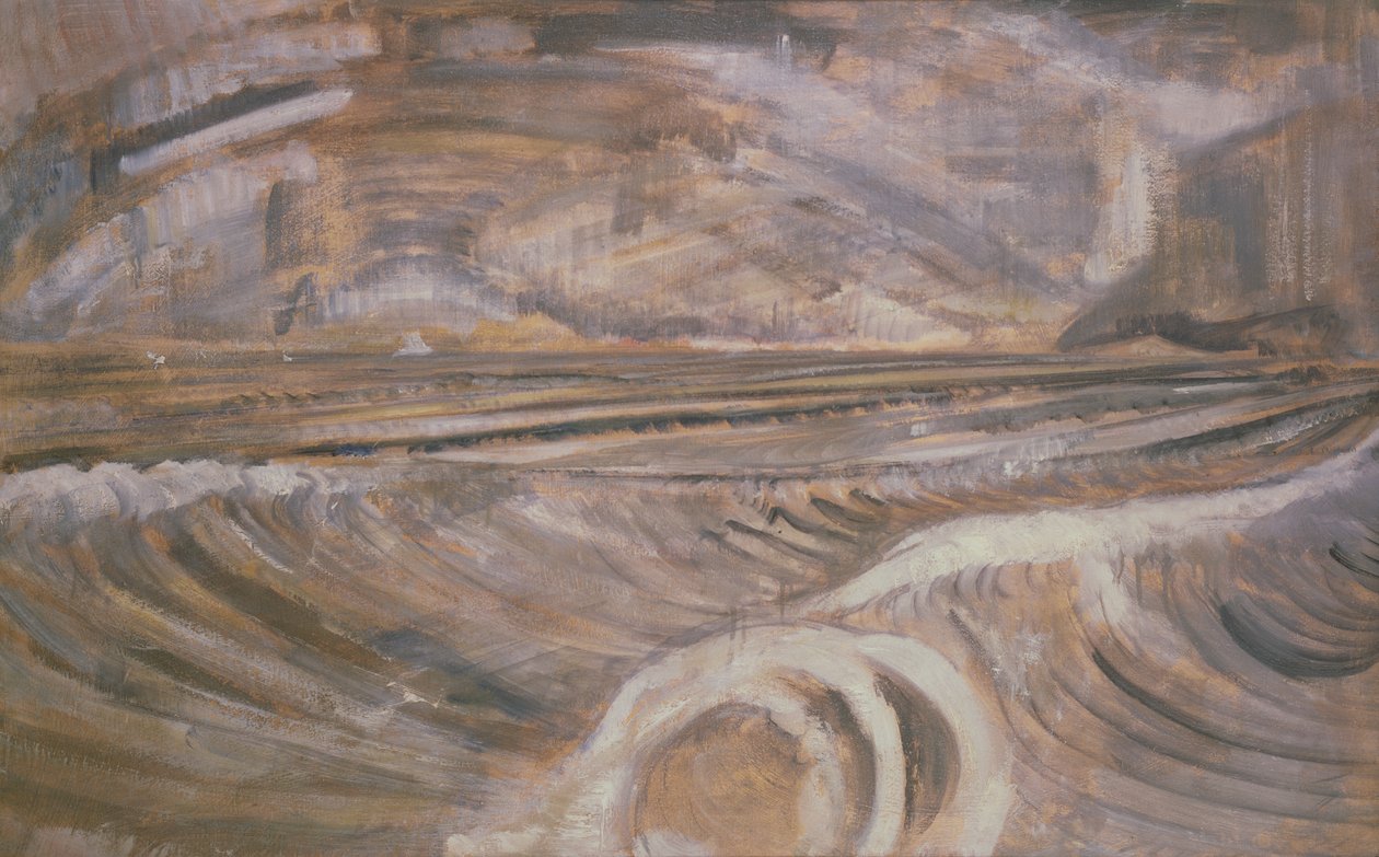 Dymchurch, ok. 1921 (olej na płótnie) autorstwa Paul Nash