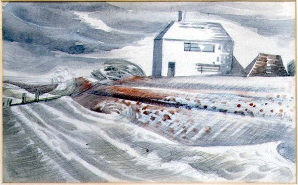 Dom nad morzem, Dymchurch, Kent autorstwa Paul Nash