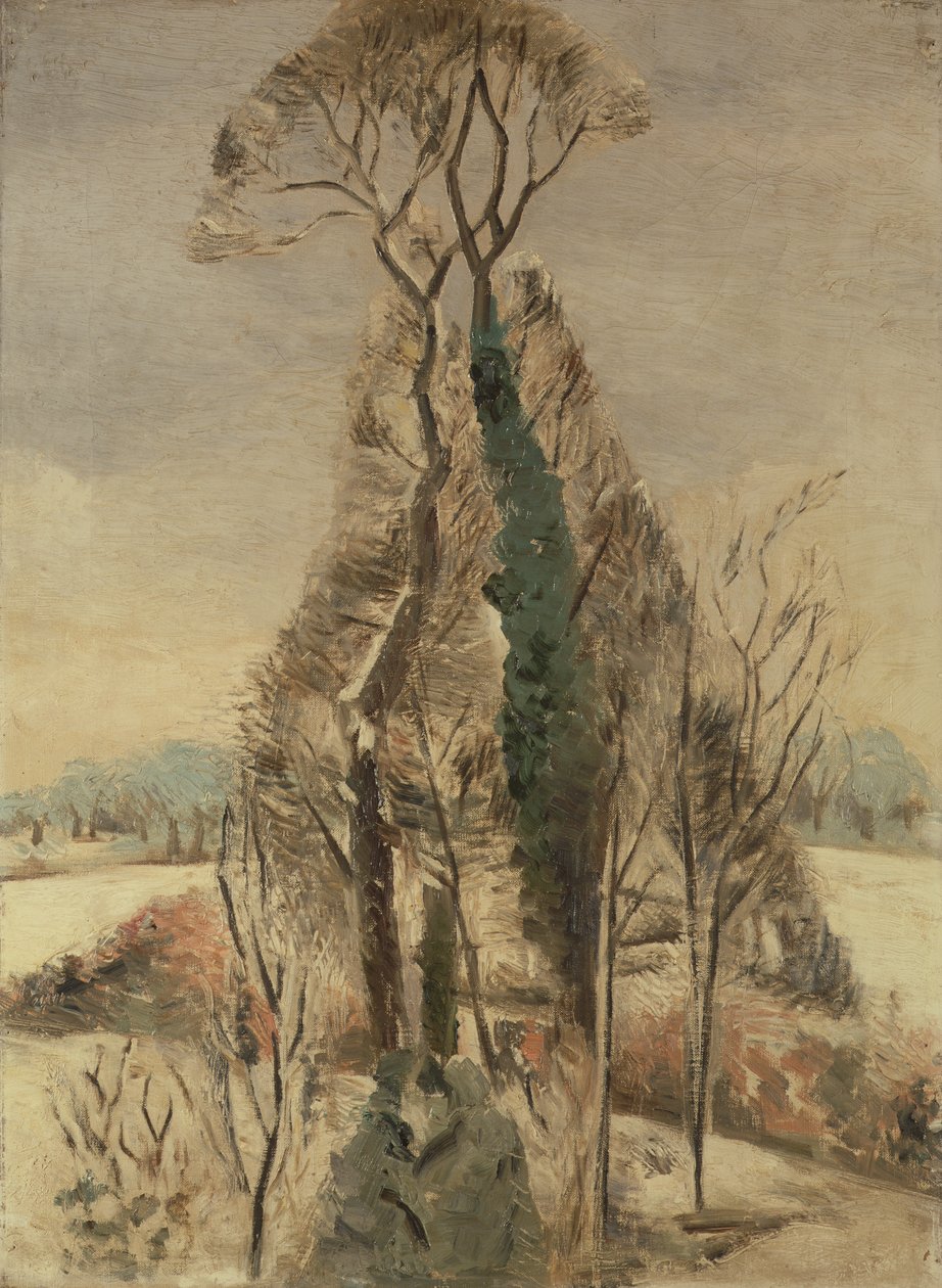 Iver Heath w śniegu (olej na płótnie) autorstwa Paul Nash