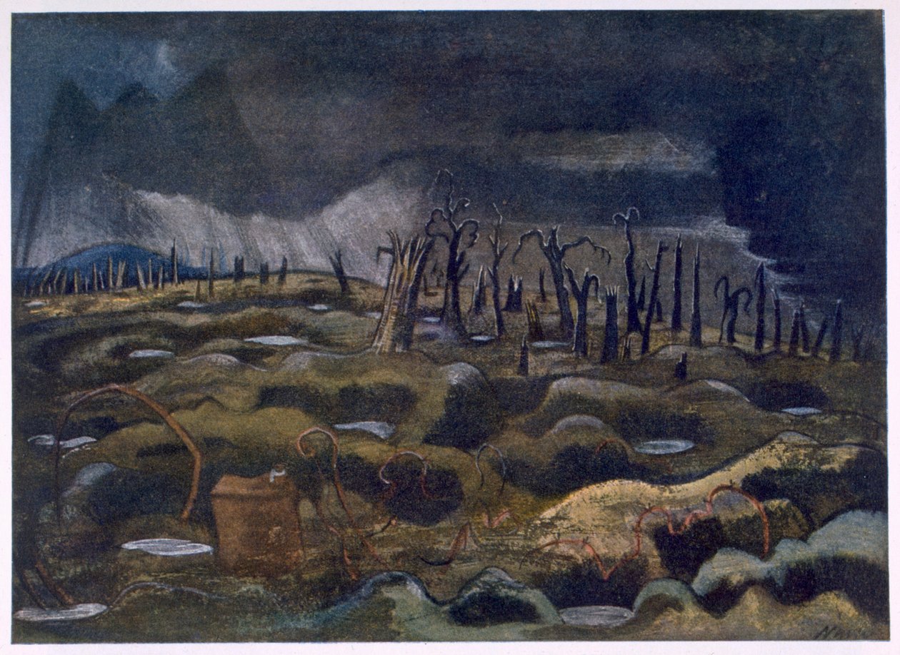 Nightfall, z brytyjskich artystów na froncie, kontynuacja frontu zachodniego, część trzecia, Paul Nash autorstwa Paul Nash